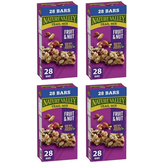 Nature Valley Chewy Trail Mix Granola Bars, Fruit and Nut, 28ct, 980g (4 Pack)