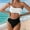Black(New), variant on Women's Fashion Color Blocked Backless Strapless One Shoulder Metal Ring Swimsuit with Built-in Padded Cups