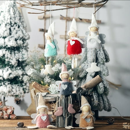 

Chicmine Christmas Doll Lovely Shape with Lanyard Creative Christmas Angel Doll Pendant for Home Decor