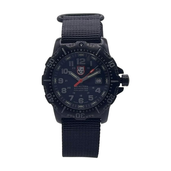 New Luminox Navy Seal 45mm Steel Black Dial Nylon Strap Quartz Watch XS.4221.CW
