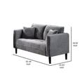thumbnail image 5 of Hak 52 Inch Loveseat Rounded Curved Arms Biscuit Tufting Wood Legs Gray, 5 of 6