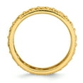 thumbnail image 2 of Sterling Silver Stackable Expressions Gold-plated Carved Band Size 7, 2 of 3