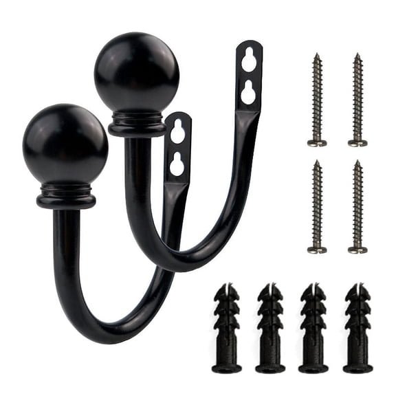 2 Pcs Curtain hooks, beautiful wall mounted curtain hooks, suitable for home bedrooms, living rooms, and offices, with screws included
