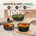 thumbnail image 4 of Pots and Pans Set Non Stick, 15 Pcs Non Toxic Hammered Cookware Set, Black Granite Induction Kitchen Cooking Sets, 4 of 7