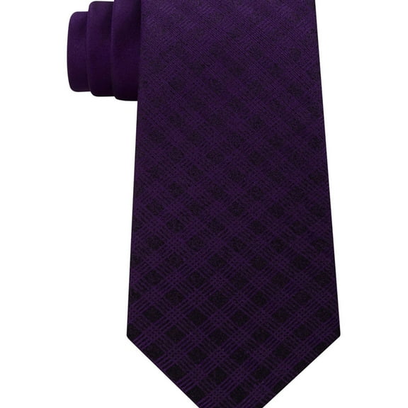 Kenneth Cole Mens Panel Self-tied Necktie, Purple, One Size
