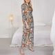 thumbnail image 3 of Balery Set Of Travel Vintage Conjunto de Pijama con Estampado para Mujer, Conjunto de Dos Piezas con Manga Larga, Ropa de Dormir Suave con Bolsillos, Pijamas Cómodos-Large, 3 of 7