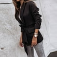 thumbnail image 4 of AOOCHASLIY Christmas Day Women Blouse Ladies Fashion Slim Casual Solid Color Pocket Lace Up The Waist Lapel Suit Coat, 4 of 5