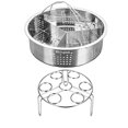 thumbnail image 2 of Tuplbcv 3/1 Round Steam Pot Stainless Steel Steam Basket Rack Steam Pot Holder With The Steam Pot Holder Inserted Into The Steam Grid Partition For Cooking Eggs Cooking Seafood Vegeta Clearance Sale, 2 of 6
