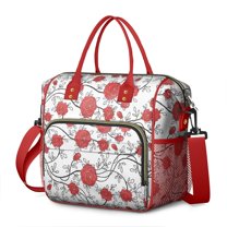 Pioneer Flower Floral Print Pattern Womens Lunch Box for Work,Insulated Large Lunch Bag for Tween and Teen,Loncheras Para Mujer,Leakproof Adult Lunch Bag for Work,Beach,Travel,Picnic,Camping