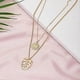 thumbnail image 3 of BLING Double Chains Moon and Sun Layered Choker Necklace Sunflower Opal Pendant Necklace Gift for Women, 3 of 4