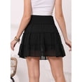 thumbnail image 3 of DARING DIVA Women's Smocked Waist Tiered Casual Beach Flowy Skort Large Black, 3 of 6