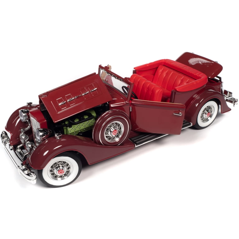 1934 Packard V12 Victoria Burgundy with Red Soft Top and Red