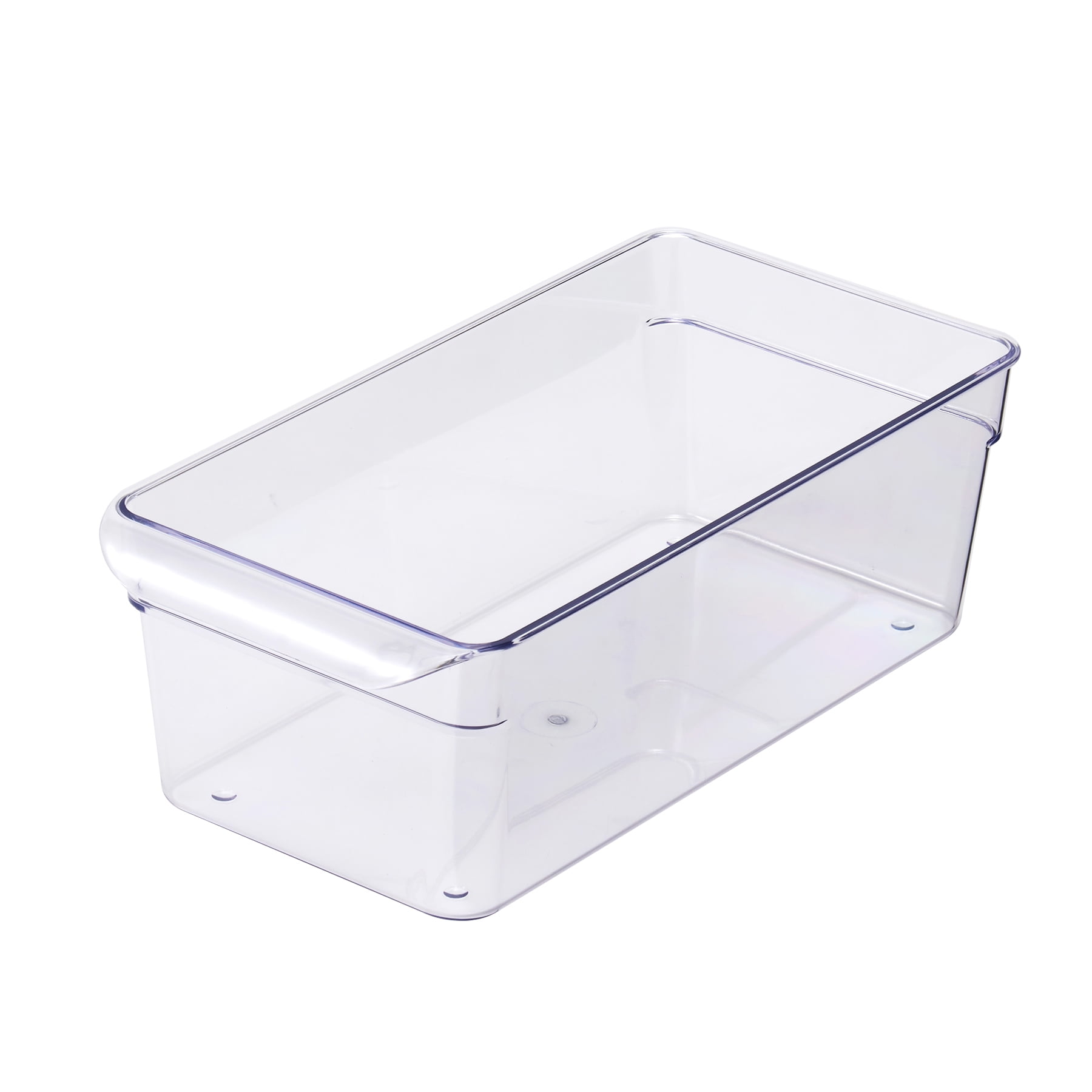 Mainstays Small Fridge Bin, 12x6x4 inches, Clear Plastic