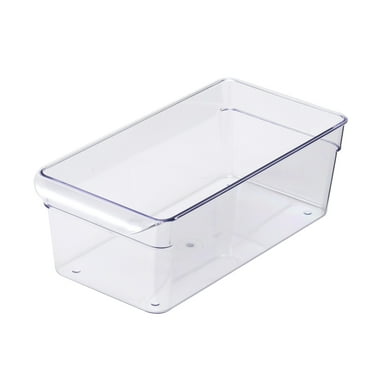 Mainstays Small Fridge Bin, 12x6x4 inches, Clear Plastic