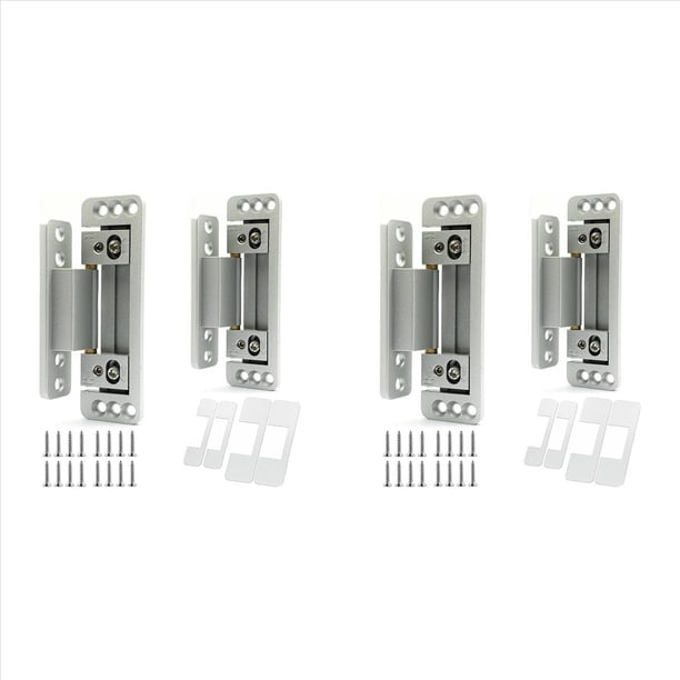 Bisagras de Puerta Ocultas, 4 Paquetes de Bisagras de Puerta Ocultas Ajustables, Capacidad de Carga de 110 Libras, Bisagras Ocultas Resistentes para Puerta Secreta