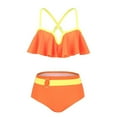 thumbnail image 1 of KYAIGUO 2-12Y Girls Two Piece Swimsuits Set Kids Rash Guard Bathing Suit Sleeveless Swimwear Set, 1 of 8