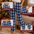 thumbnail image 7 of U2SKIIN Women Fleece Pajama Pants, Comfy Plaid PJ Bottoms For Women with Pockets Soft Warm（Dark red-Christmas tree, Small）, 7 of 7