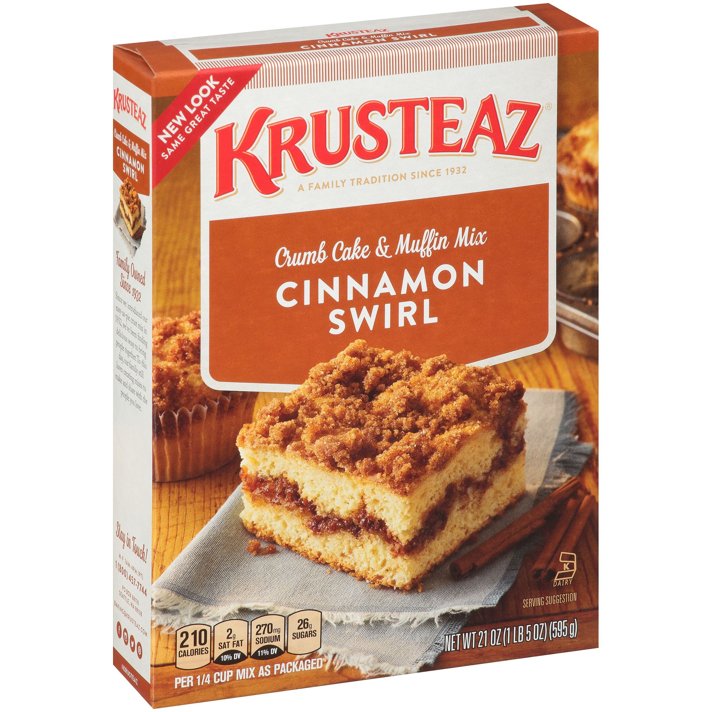 Krusteaz Cinnamon Crumb Cake Supreme Mix, 21 oz by Continental Mills, Inc.