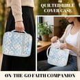 thumbnail image 5 of Yuyamidu Polka Dots Bible Cover for Women Flowers Quilted Bible Tote Bag with Handle and Organizer Pouch for Standard Bibles Blue Couple Church Bag for Study Travel, 5 of 8