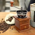 thumbnail image 2 of Brown Retro Manual Wooden Coffee Grinder with Portable Crank, Antique Design Coffee Grinder, Espresso Grinder for Coffee Beans, Coffee Beans, Stainles, 2 of 5