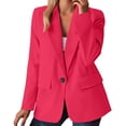 thumbnail image 3 of Gyexs Dress Jackets for Women Open Front Business Work Long Sleeve Lightweight Blazers Casual Button Suit Jacket, Hot Pink, Size XXXL, 3 of 6