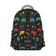 thumbnail image 3 of Game Controller Black Pattern Backpack for School, Cute School Bag with Adjustable Shoulder Straps and Padded Back, 15.3"x11"x7.1", 3 of 5