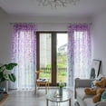 thumbnail image 2 of Sheer Curtains Linen Textured Bedroom Curtain Sheers Light Filtering Rod Pocket Voile Curtains for Living Room, 80 x 40 inches Long, Purple, Set of 2 Panels, 2 of 10