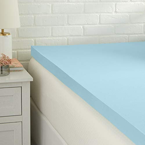 Photo 1 of Amazon Basics Cooling Gel-Infused Memory Foam Mattress Topper, CertiPUR-US Certified - 2-Inch, Twin Size
