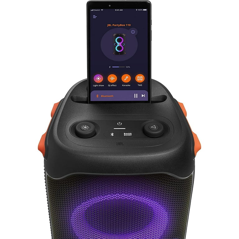 Open Box JBL PartyBox 110 - Portable Party Speaker with Built-in Lights,  Powerful Sound 