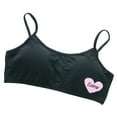thumbnail image 2 of BLTIBY Cotton Girls Training Bra Cami Training Printed Bras for Teens with Spaghetti Straps Breathable Comfortable Fashion Bralette Black 7-10 Years, 2 of 3