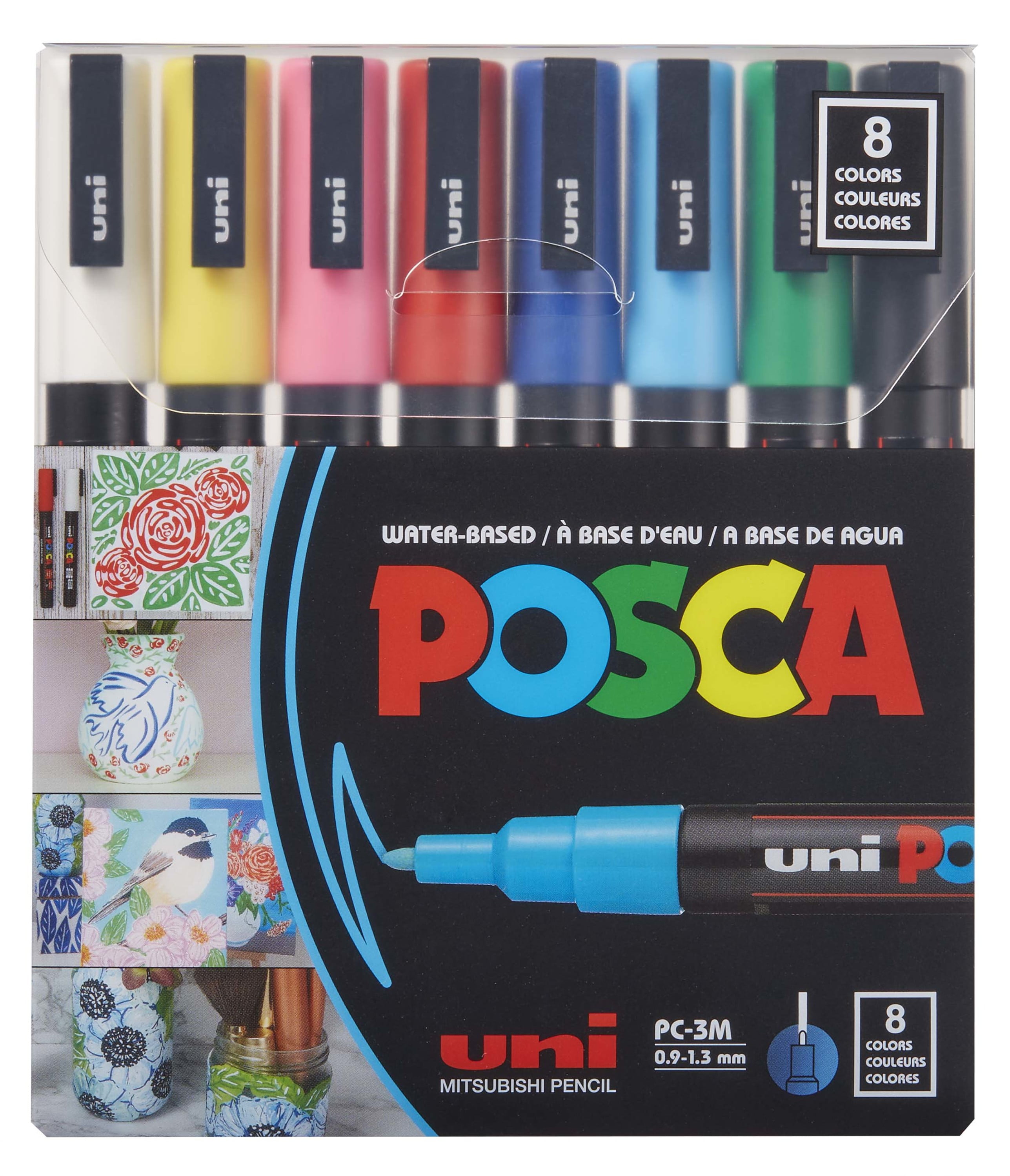 オッフェン　pointed-POSCA / BEIGE & BLACK 41 Uni-Posca Paint Marker - Beige, Broad Chisel Tip, 8 mm
