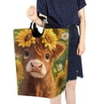 thumbnail image 7 of Laundry Basket Collapsible Laundry Basket Hamper with Handles for Dorm Clothes Toy Storage Cute Highland Cow, 7 of 7