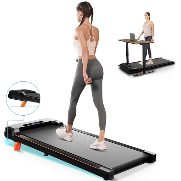 AprLeaf Walking Pad Treadmill with 6% Incline and Remote Control, Compact Under Desk Treadmill for Home& Office, 300 lbs Weight Capacity