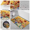thumbnail image 6 of Colorful Sunflower Bath Mat 3 Piece Bathroom Rug Set, Farmhouse Botanical Floral Non Slip Bath Rug Contour Mat and Toilet Lid Cover, Absorbent Shower Mats Soft Bath Rugs and Mats Sets, 6 of 8