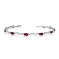 thumbnail image 1 of 14K White Gold Oval Ruby and Diamond Bracelet, 1 of 3