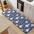 thumbnail image 5 of Dark Blue Ballerina Flower Pattern Kitchen Rug Mat,Kitchen Runner Rugs Non Skid Washable,Decorative Kitchen Floor Mats for Kitchen,Sink,Laundry,17"x47.2", 5 of 7