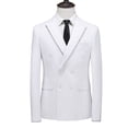 thumbnail image 1 of Costume Ajusté pour Hommes Grande Taille Automne Couleur Unie Double Rangée Deux Boutons Style Coréen, 1 of 5
