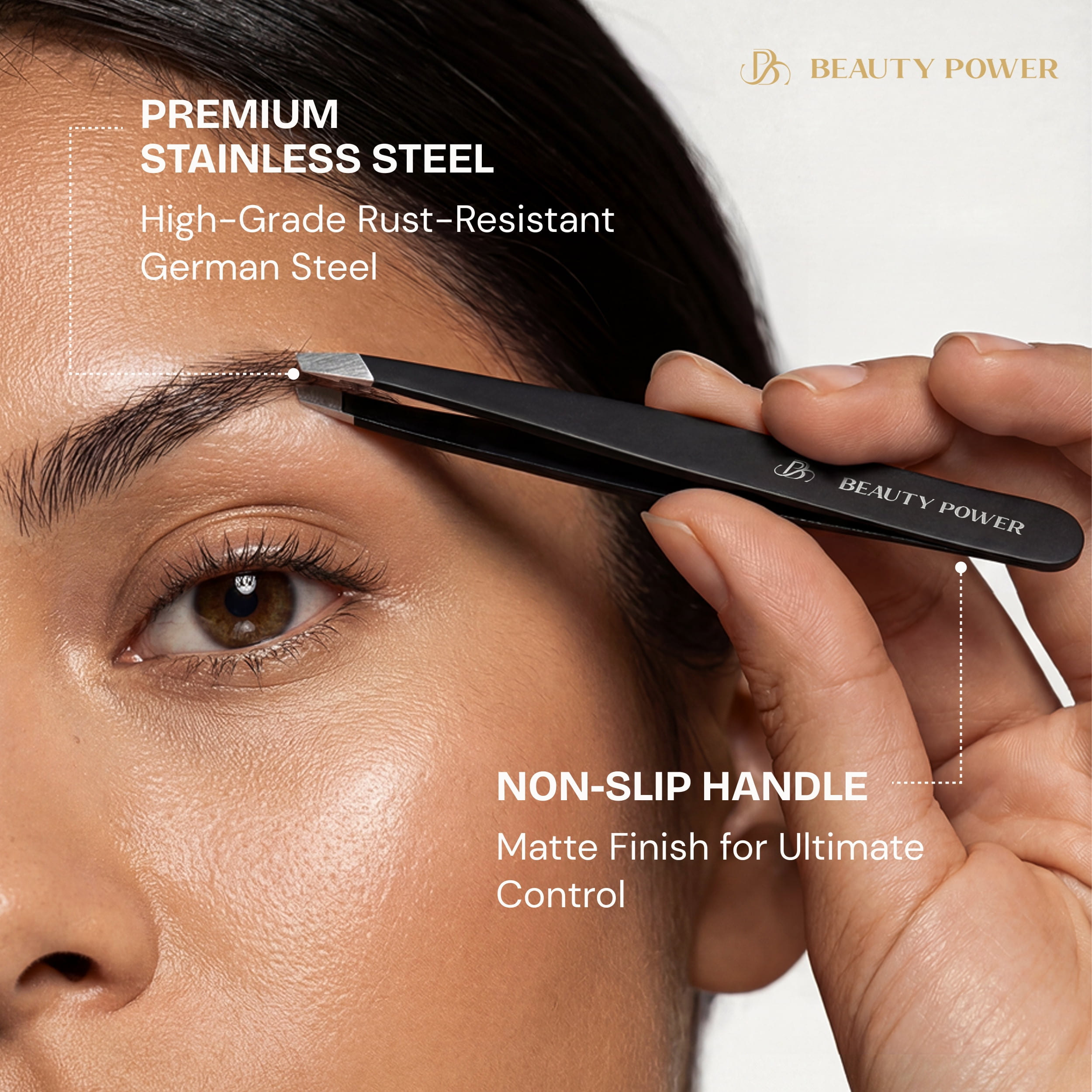 Professional Ultra Precision Slant Eyebrow Tweezers - Set of 3