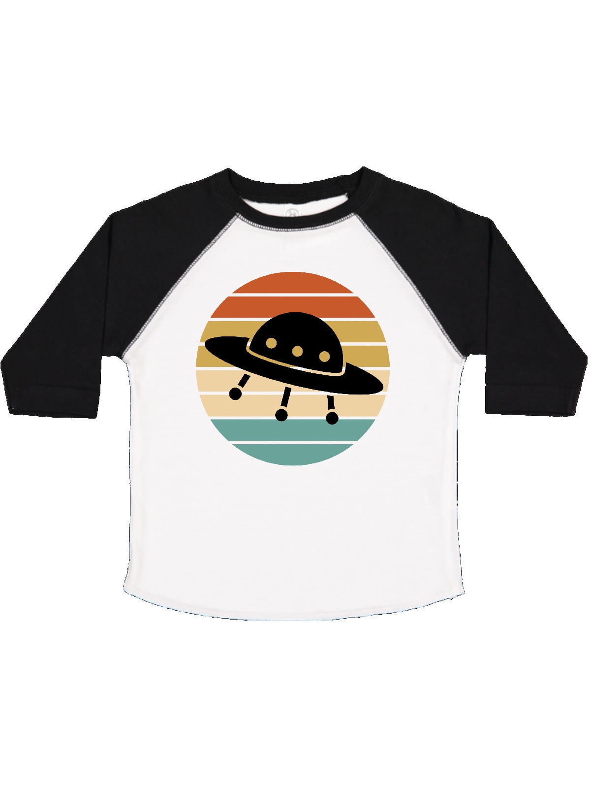 inktastic Space Travel Saucer Retro Sunset Long Sleeve Creeper