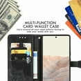 thumbnail image 6 of case for Google Pixel 6 Pro Mandala Wallet Case,Slim 3D Flip Leather Magnetic Closure with Credit Card Holder & Hand Strap Flip Folio Closure Phone Case for Google Pixel 6 Pro MTL Black, 6 of 14