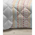 thumbnail image 3 of Tribal Down Alternative Comforter, Vintage Design Native Style Geometric Triangles Print, Microfiber Quilt for All Season, 5 Sizes, Cream Aqua and Peach, by Ambesonne, 3 of 3