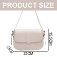 thumbnail image 2 of Bolso bandolera de piel sintética estilo retro a la moda, bolso de hombro para mujer, bolso de mano para debajo del brazo de color liso, color blanco cremoso, 2 of 5