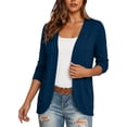 thumbnail image 2 of QSXADF Women's Long Sleeve Cardigan Open Front Cardigan Solid Open Front Cardigan Relaxed Casual Everyday Buttonless Sweater for Womens, 2 of 6