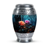 Pink And Yellow Flower Rose Urn, Urns For Adult Female, Urn For Ashes, Funeral Urns For Adult Ashes Men, Cremation Urns For Human Ashes, Urns For Human Ashes Adult Female, Large Urn - 10 Inches