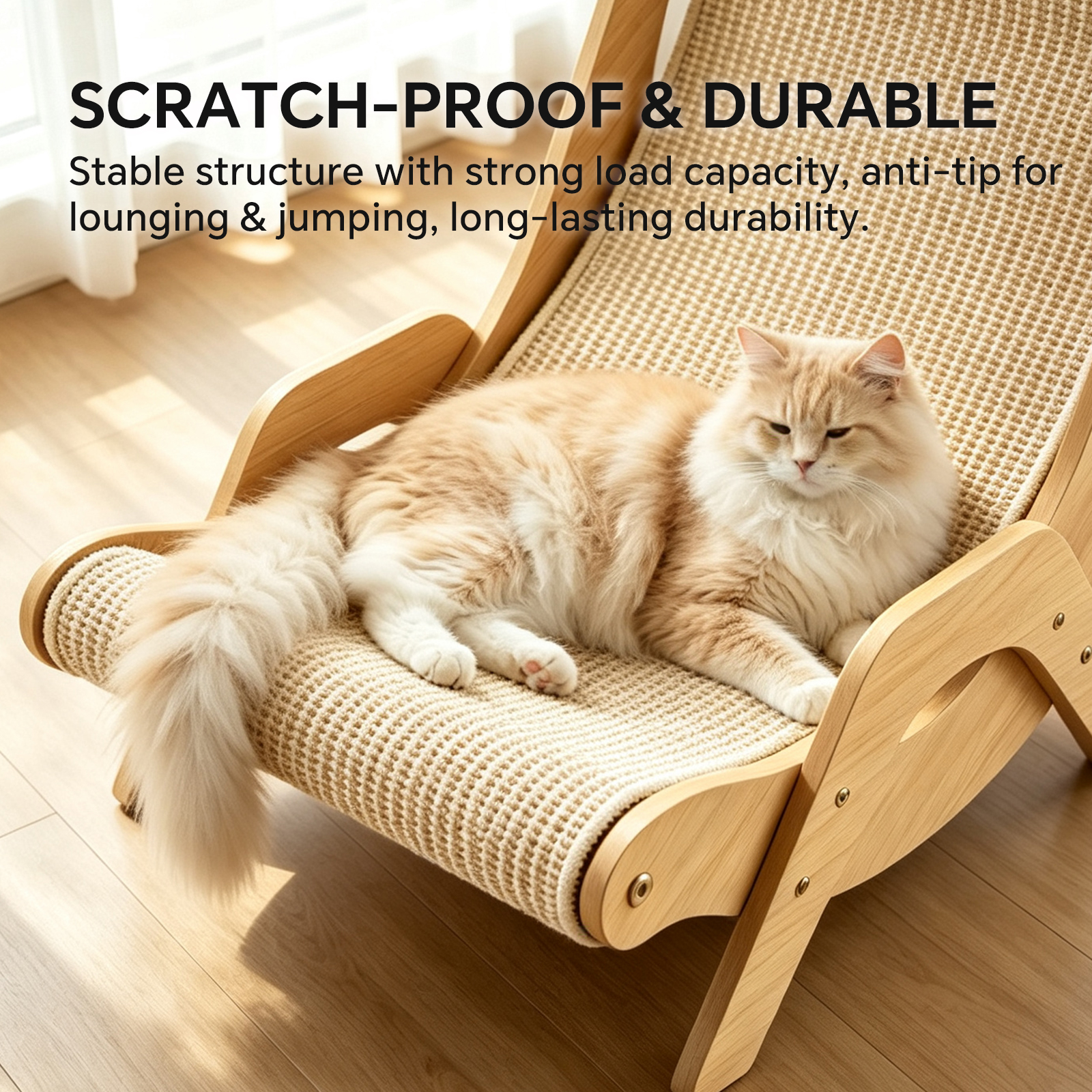 AsterOutdoor Extra Large Sisal Cat Scratching Lounge Chair photo 5