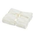 thumbnail image 5 of Home Soft Things Leaf Pattern Faux Fur Throw Blanket with Micromink Back, Solid Color Fuzzy Super Soft Cozy Plush Throw, 50x60 inches, White, 5 of 10