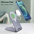 thumbnail image 2 of Portable Desktop Anti Slip Aluminium Alloy for MagSafe Charger Stand Folding Tablet Bracket Mobile Phone Holder GREY, 2 of 8