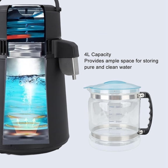 1 Gallon 4L Glass Water Distiller Collection Bottle Replacement Jug for Countertop Purification