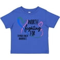 thumbnail image 3 of Inktastic Thyroid Cancer Awareness Pink, Blue, Teal Heart Ribbon Boys or Girls Toddler T-Shirt, 3 of 5