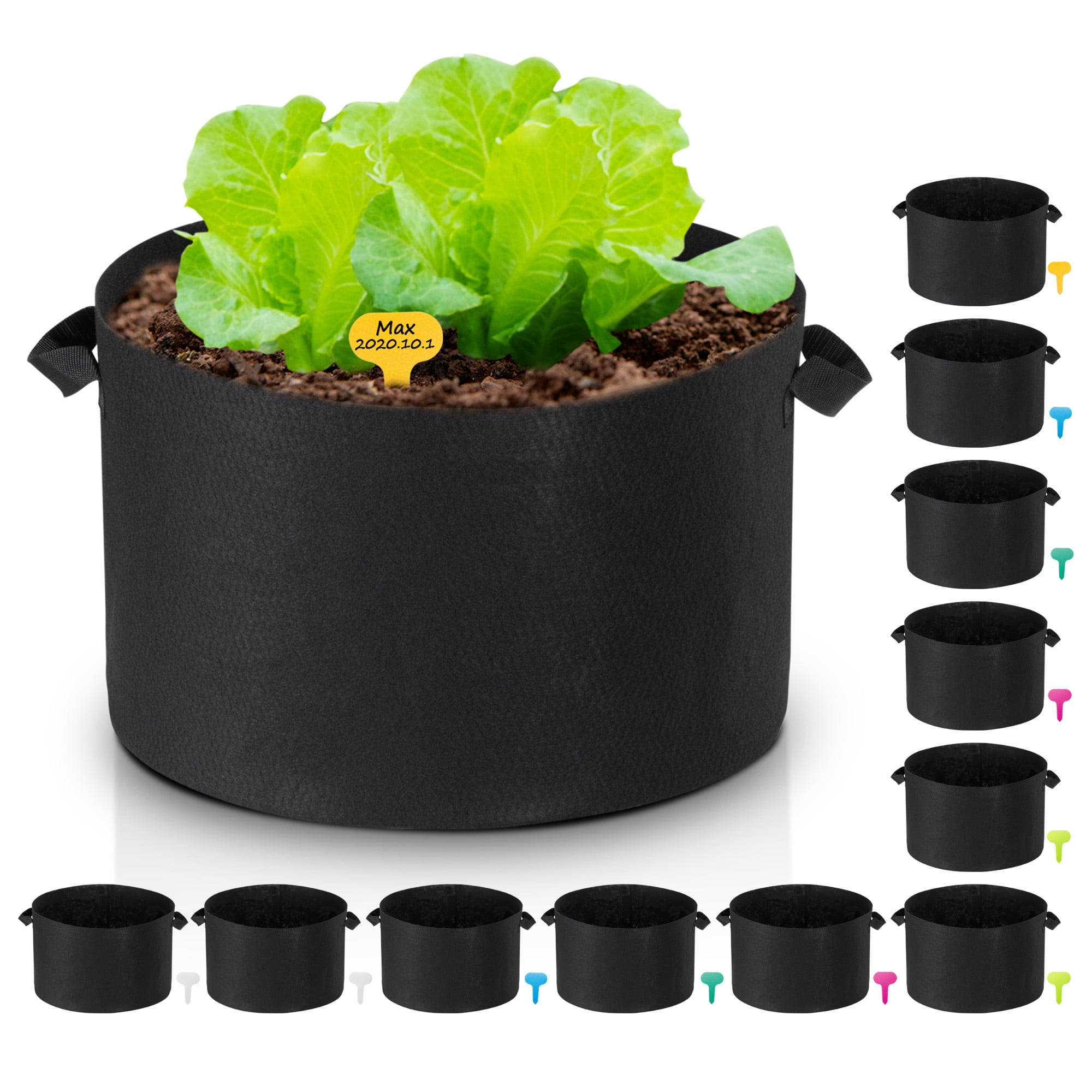Lagarden 12 Pack 15 Gallon Planting Bag Planter Pot With Handle Potato Garden Walmart Com Walmart Com